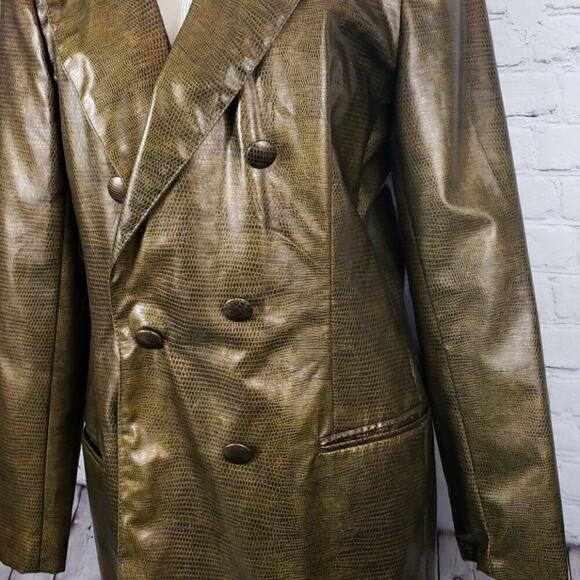 Chad Stevens Green Brown Snake Skin raincoat - Picture 4 of 7